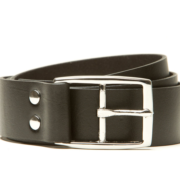 Black Leather - Hidden Flap Belt