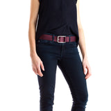 Women's Solid Burgundy - Hidden Flap Belt
